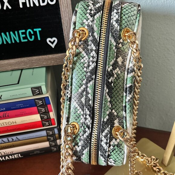 Moschino Logo Snakeskin Print Leather Shoulder Bag - NWT - Picture 5 of 7